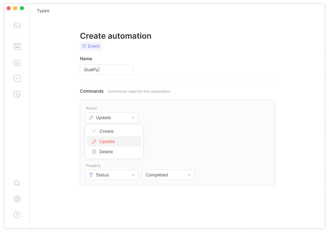 Creación de automatización