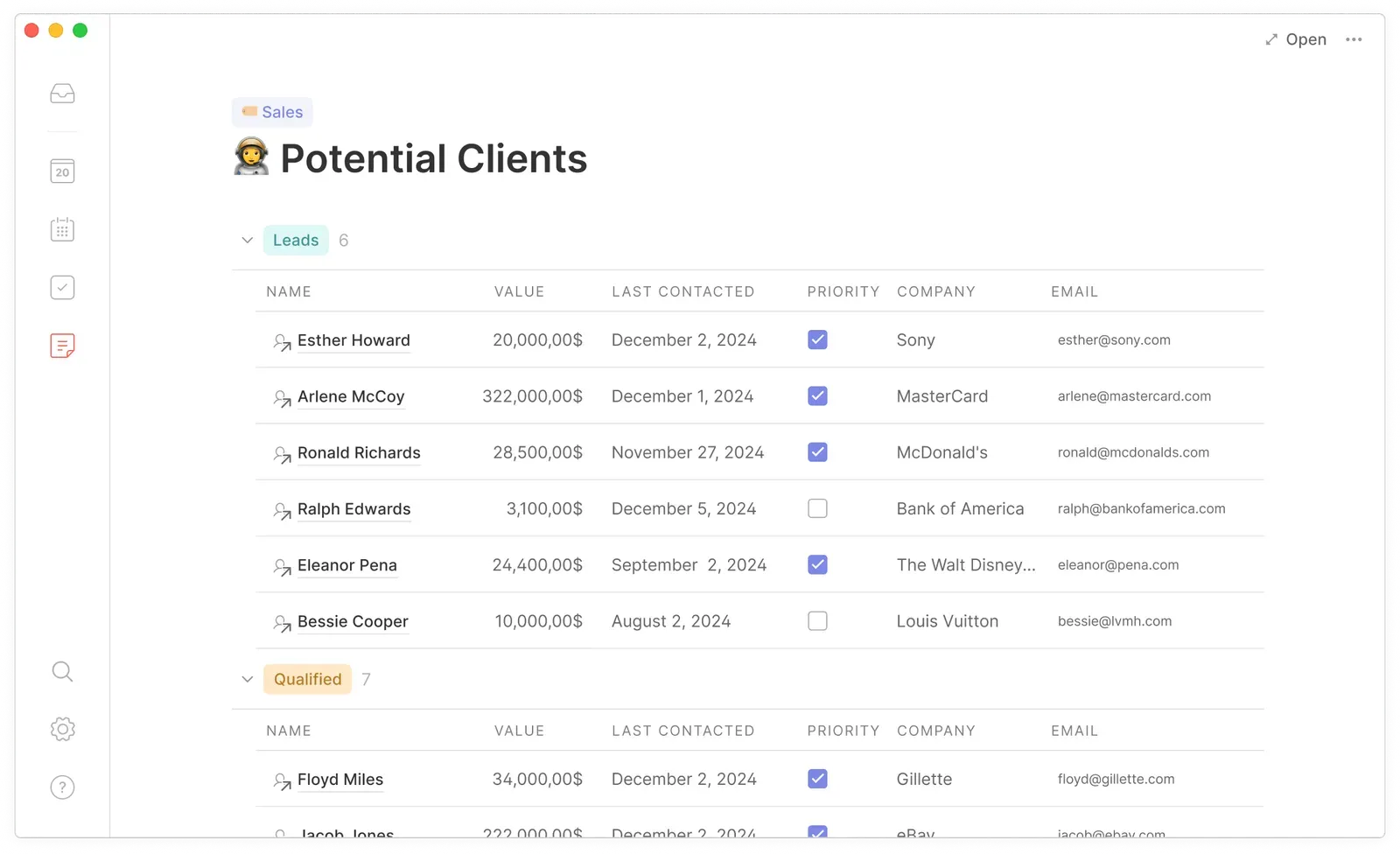 CRM Ver Lista Clientes